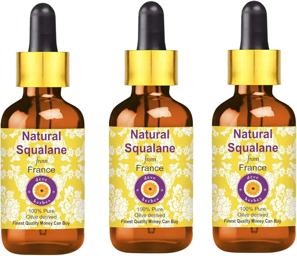 Natural Squalane Oil with Glass Dropper 100ml X 3 P448