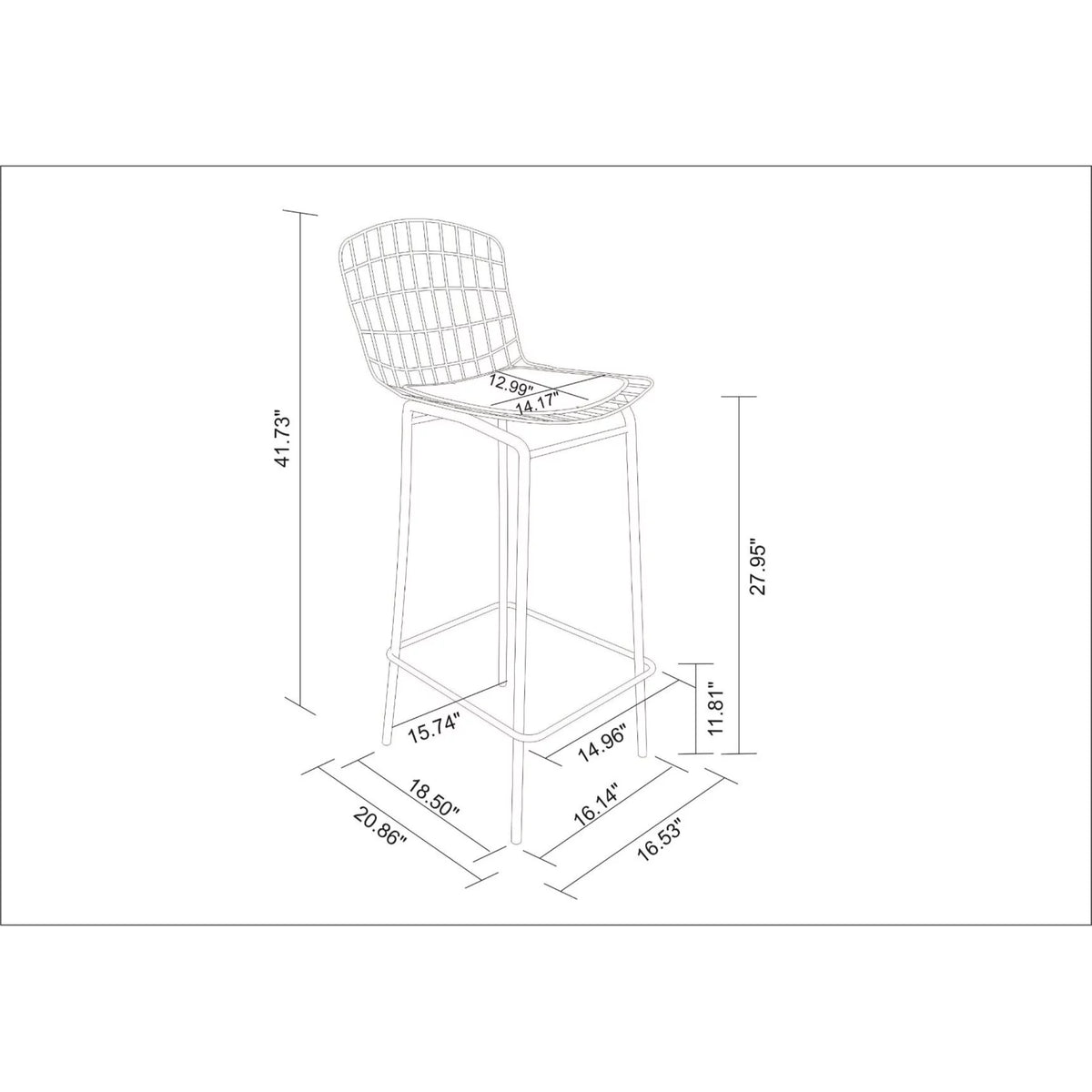 Charcoal Grey and Black Barstool Set of 3 with Seat Cushion K860312