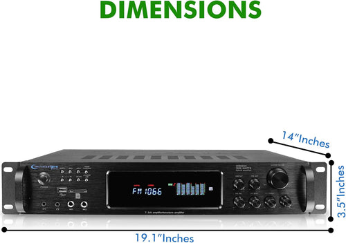 1500 Watt Bluetooth Stereo Amplifier with USB and SD Inputs G89951