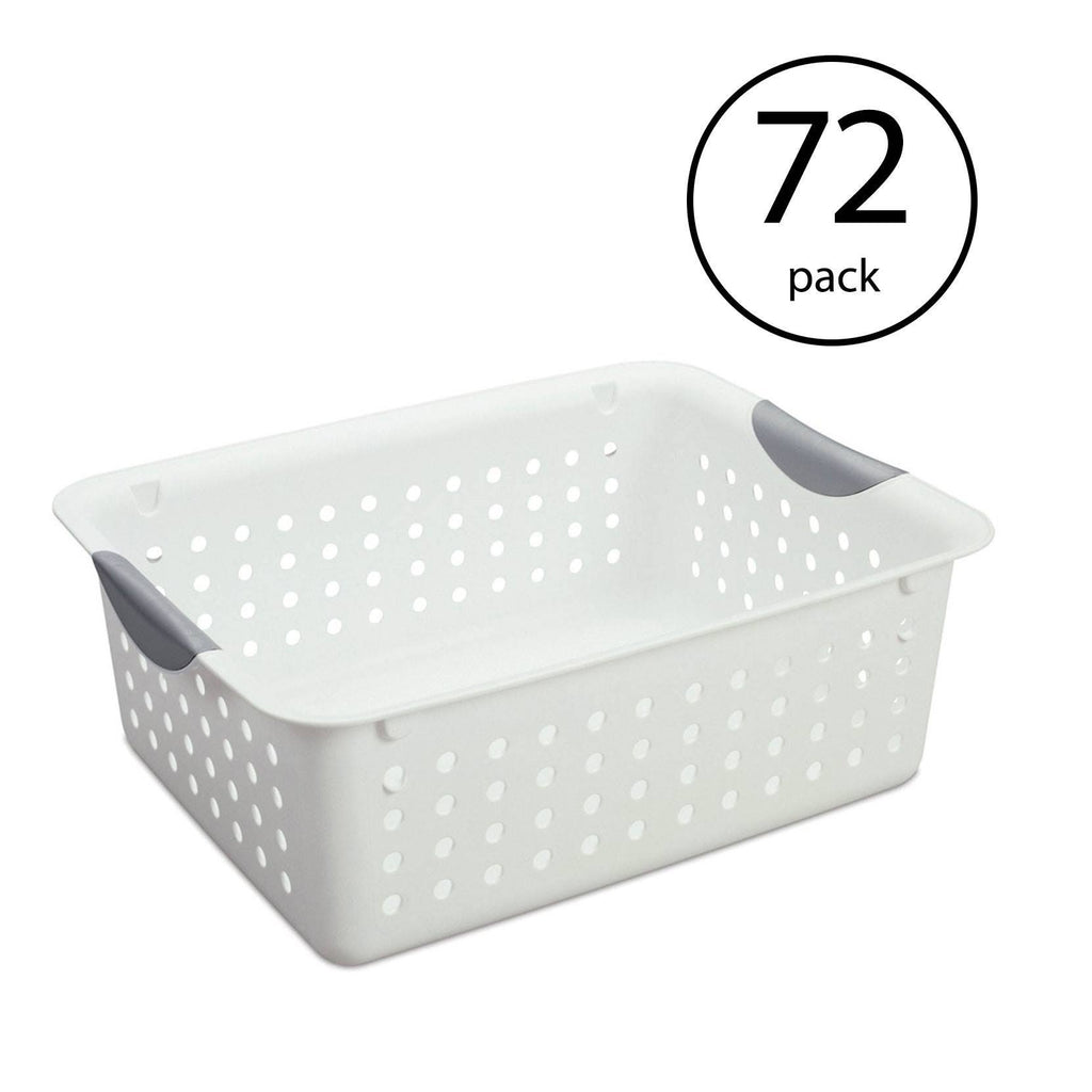 Medium Plastic Storage Organizer Basket White (72 Pack) T962952