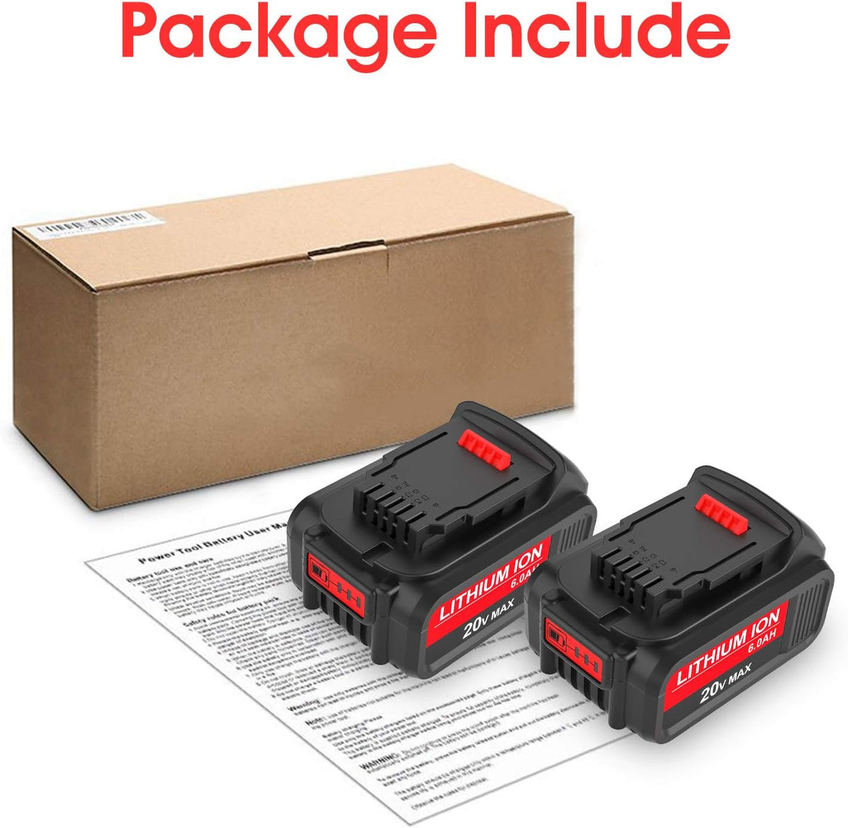 2 Pack 6.0Ah 20V Lithium Replacement Battery J6411