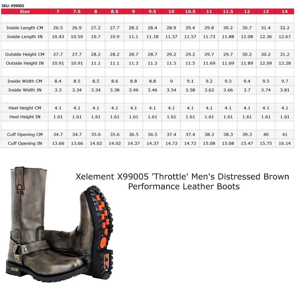 Distressed Brown Motorcycle Leather Boots T753