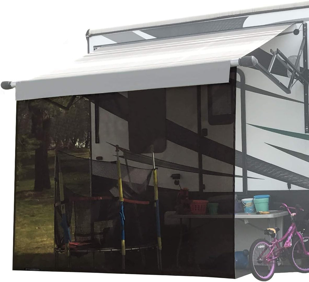 Black Mesh Sun Shade Screen for Awning Q66904