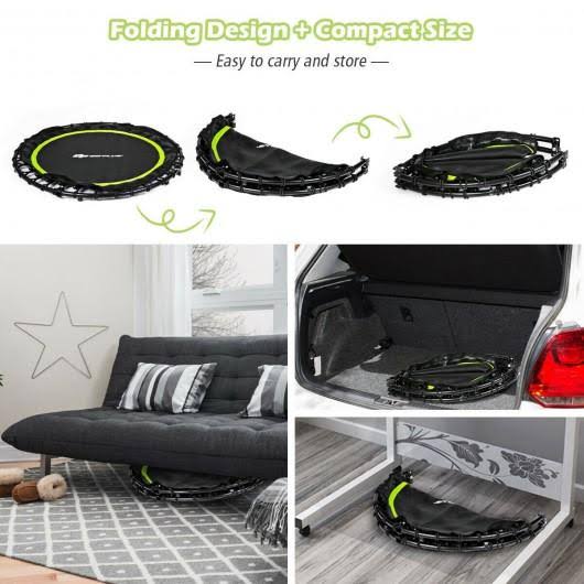 40 inch Foldable Fitness Rebounder with Resistance Bands Z62091
