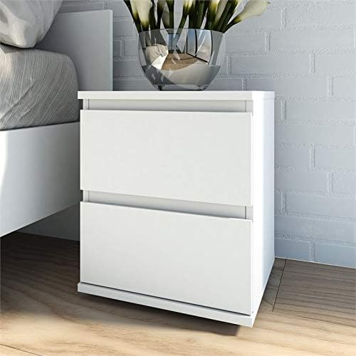 White 2 Drawer Nightstand H458
