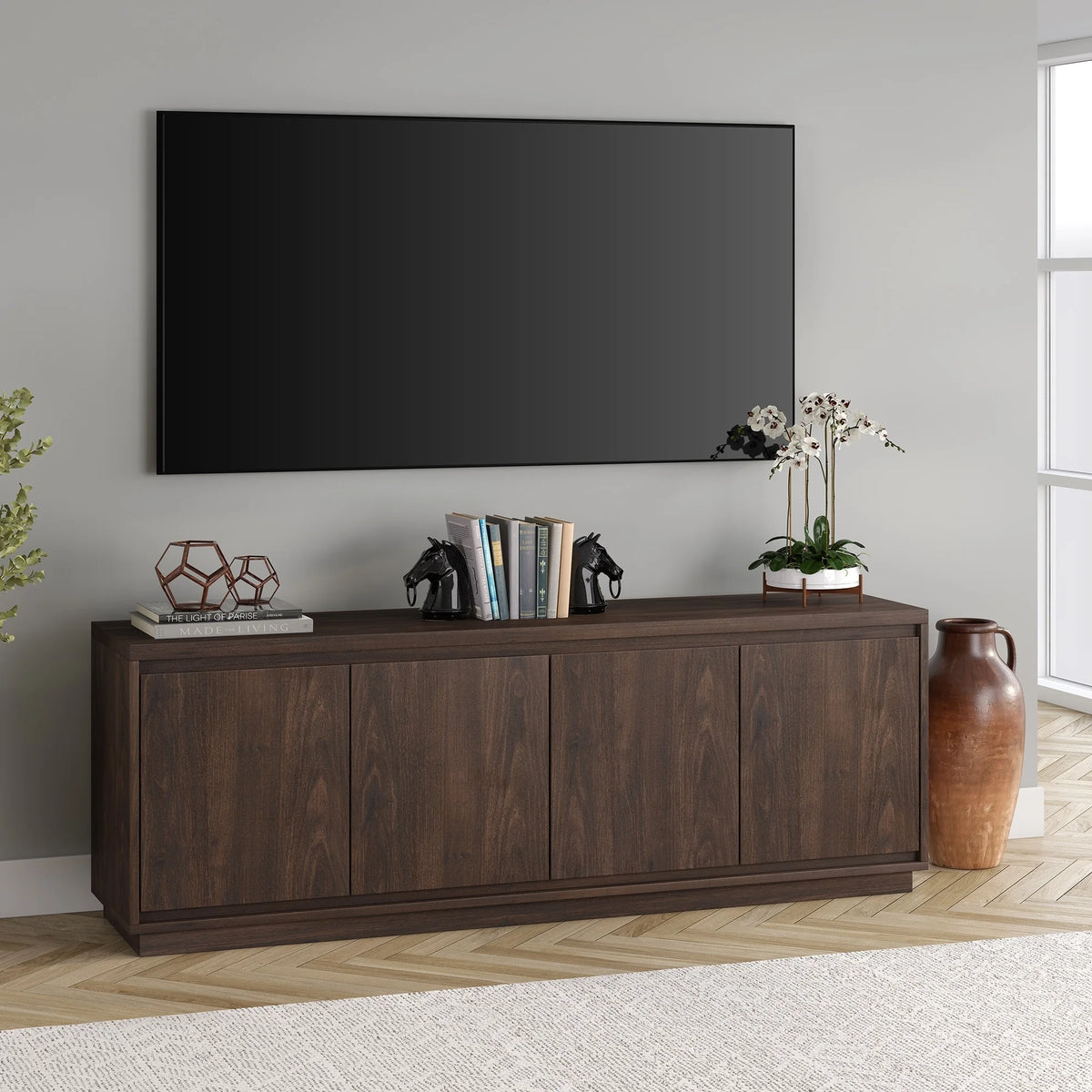 Alder Brown Rectangular TV Stand O925
