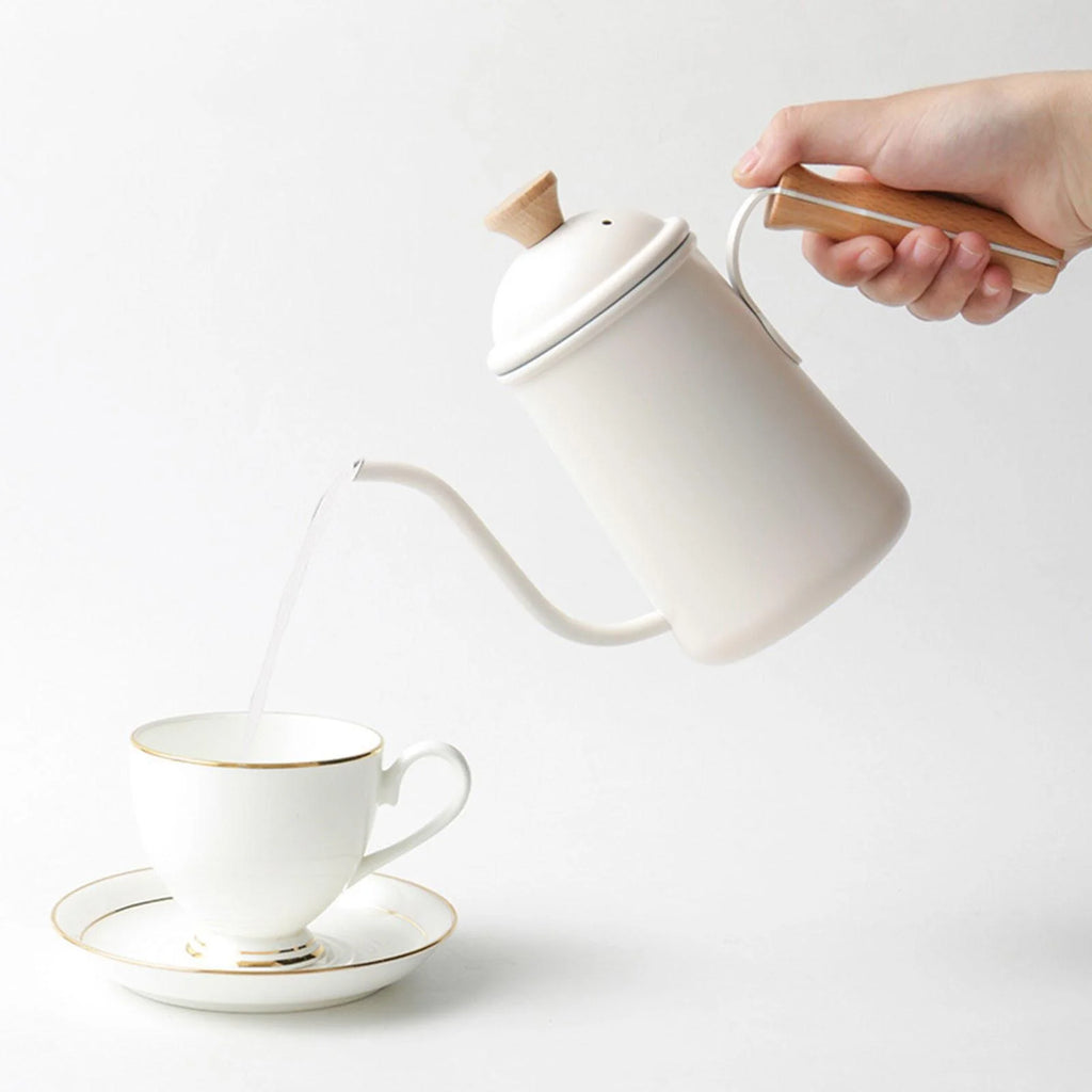 Beige Stainless Steel Gooseneck Coffee Kettle S54068