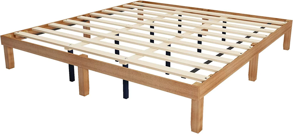 Queen Size Wood Platform Bed Frame with 10 Legs B590