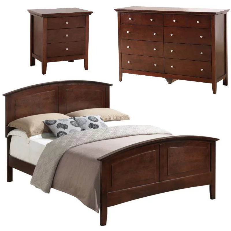3-Piece Full Bed 8-Drawer Dresser and 3-Drawer Nightstand Set J462384