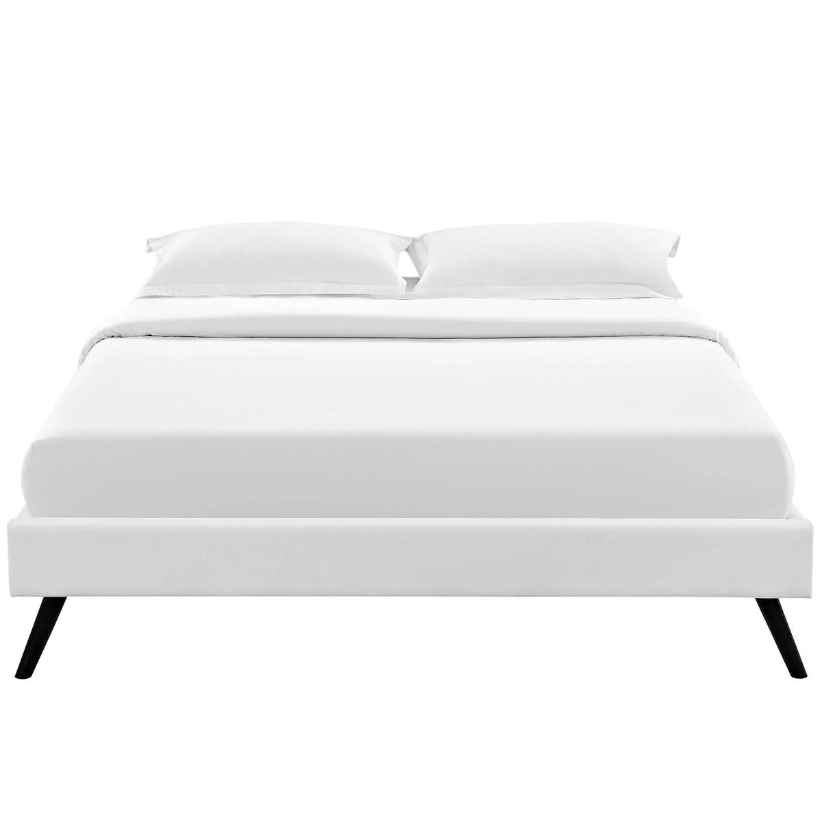 White Upholstered Platform Bed O794