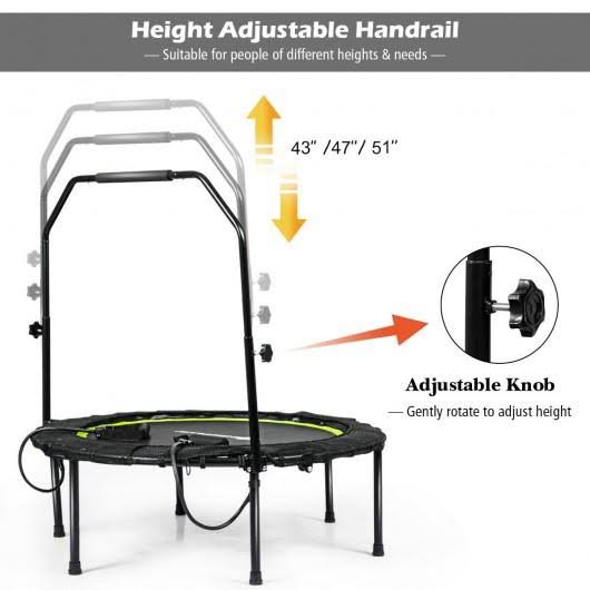 40 inch Foldable Fitness Rebounder with Resistance Bands Z62091