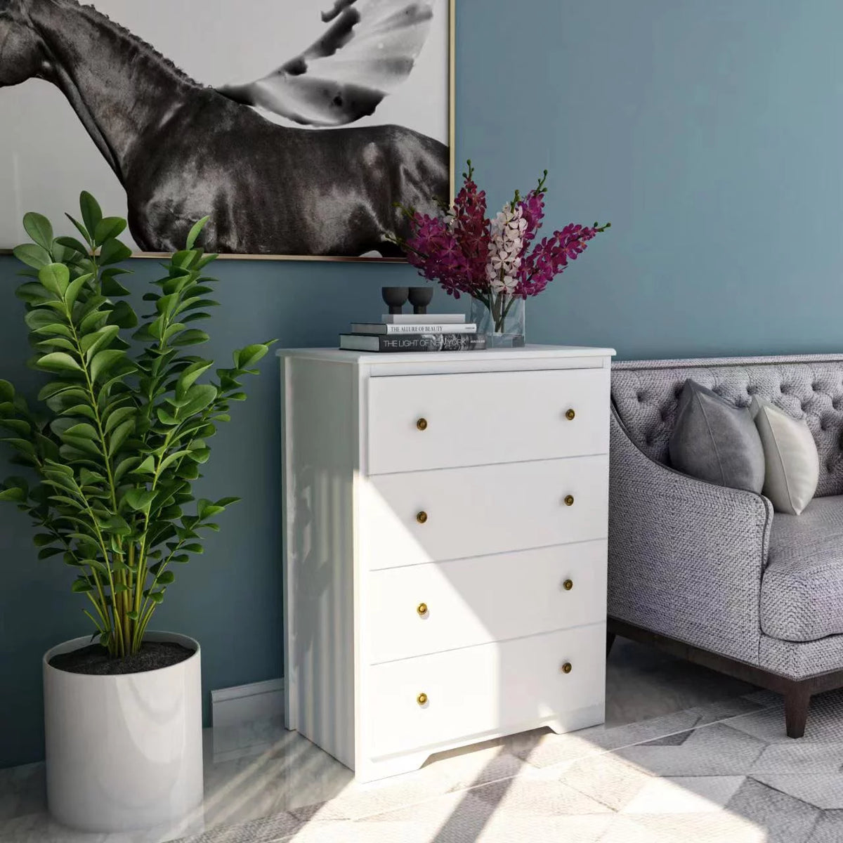 White 4 Drawer Dresser K218