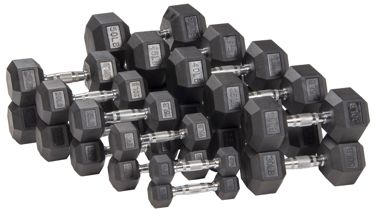 35LBs Rubber Encased Hex Dumbbell K775579