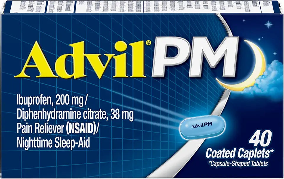 200mg Ibuprofen 38mg Diphenhydramine Citrate Coated Caplet Pain Reliever Nighttime Sleep Aid H28532