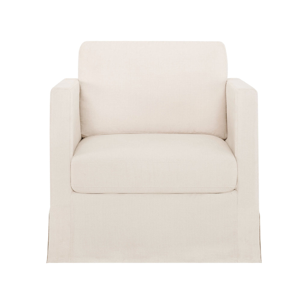 Cream Slipcover Swivel Chair K362
