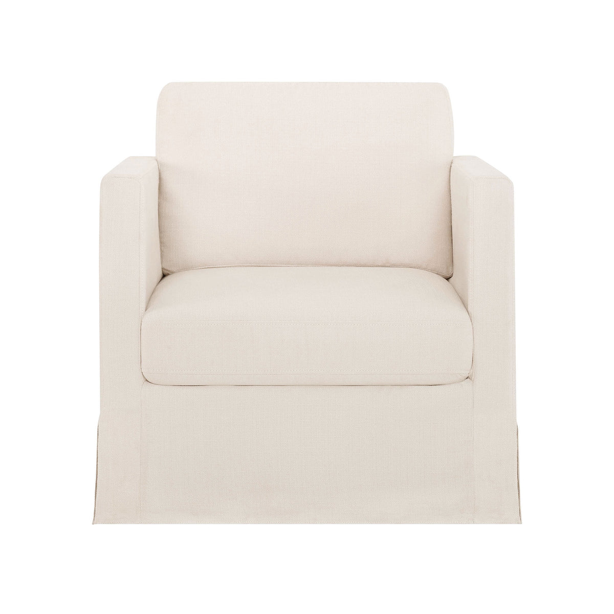 Cream Slipcover Swivel Chair K362