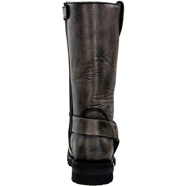 Distressed Brown Motorcycle Leather Boots T753
