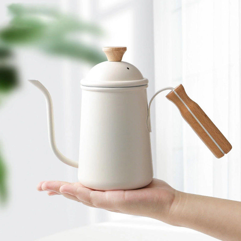 Beige Stainless Steel Gooseneck Coffee Kettle S54068