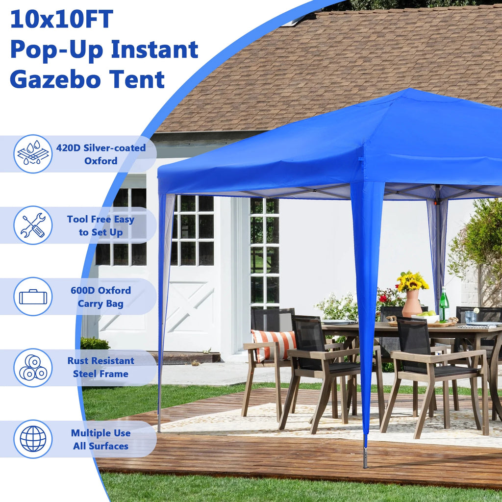 10 ft x 10 ft White Pop Up Canopy Tent with Carry Bag P262582
