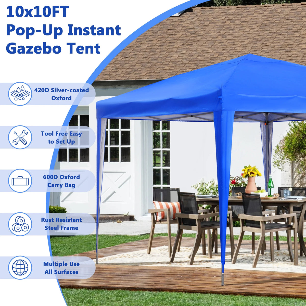 10 ft x 10 ft White Pop Up Canopy Tent with Carry Bag P262582