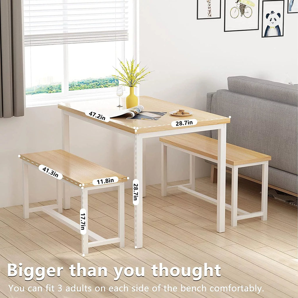 Dining Room Table Set with 2 Benches U791