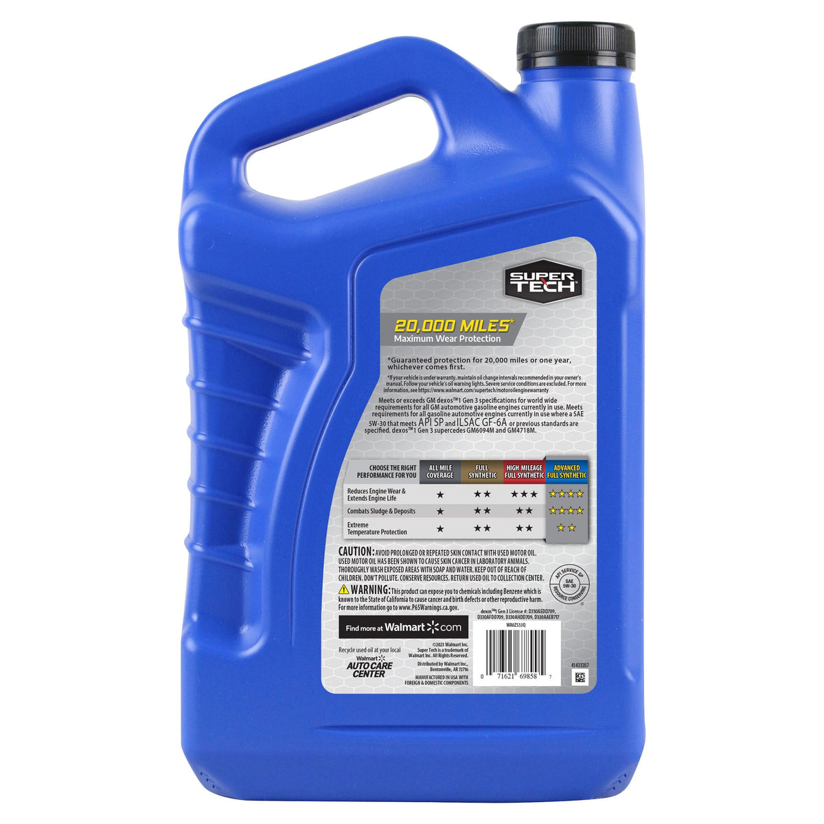 Full Synthetic Motor Oil SAE 5W-30, 5 Quarts V596