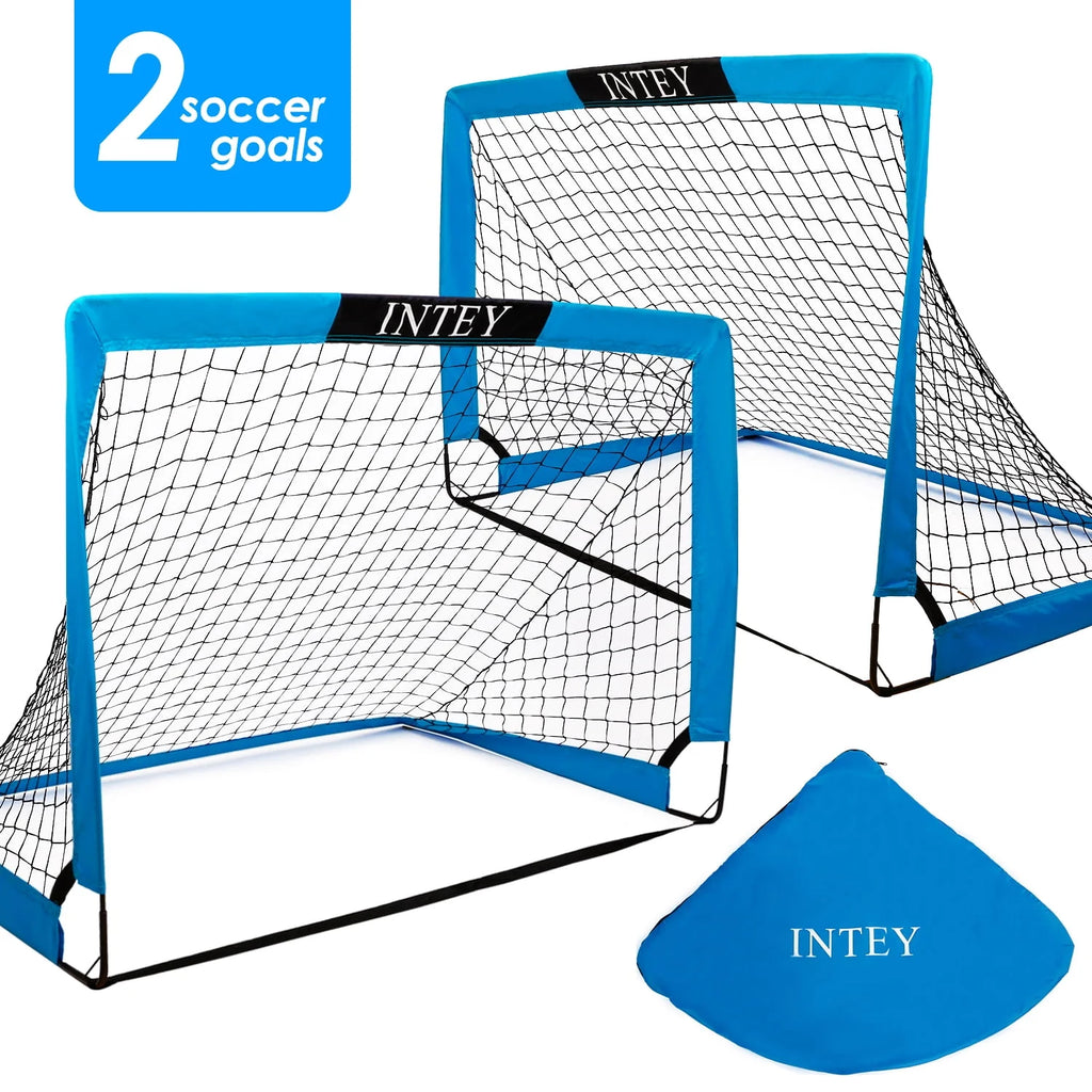 Portable Set of 2 Folding Soccer Goals B394142