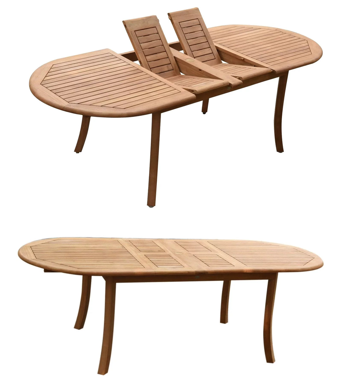 Grade-A Teak 7 Pc Dining Set with 94" Oval Table and 6 Stacking Arm Chairs H50506