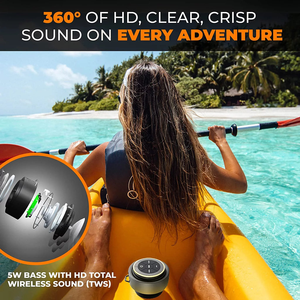 Black Waterproof Bluetooth Shower Speaker B302