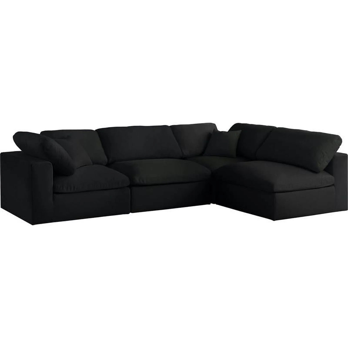 Black Linen Fabric Modular Sectional L604300