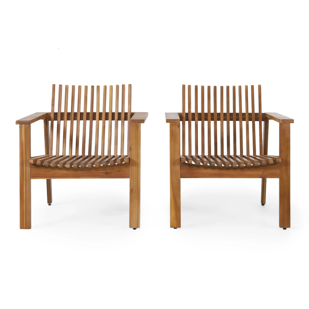 Acacia Wood Club Chairs, Set of 2 D425370