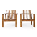 Acacia Wood Club Chairs, Set of 2 D425370