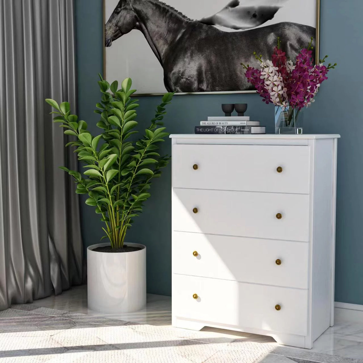 White 4 Drawer Dresser K218