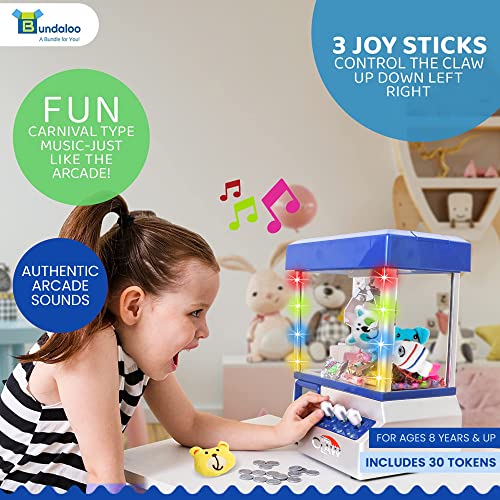 Blue Electronic Mini Candy and Toy Grabber Dispenser with Lights Sound & 4 Mini Plush Animals S846