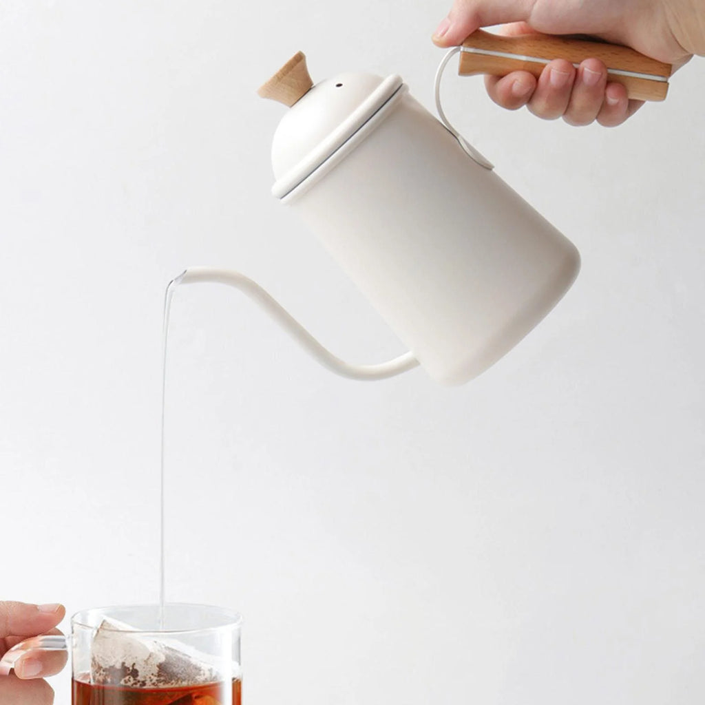 Beige Stainless Steel Gooseneck Coffee Kettle S54068