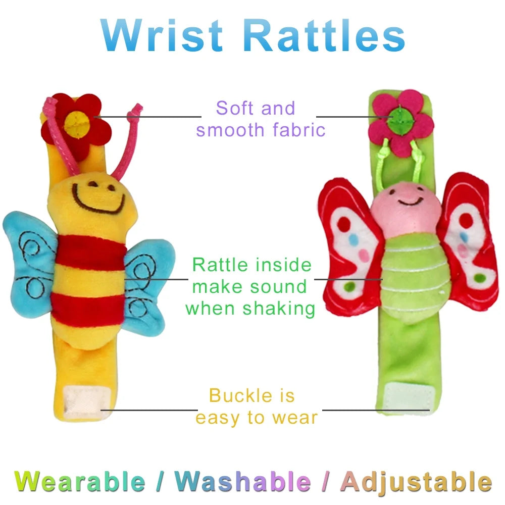 3 Pack Baby Rattles Soft Plush Toys V346707