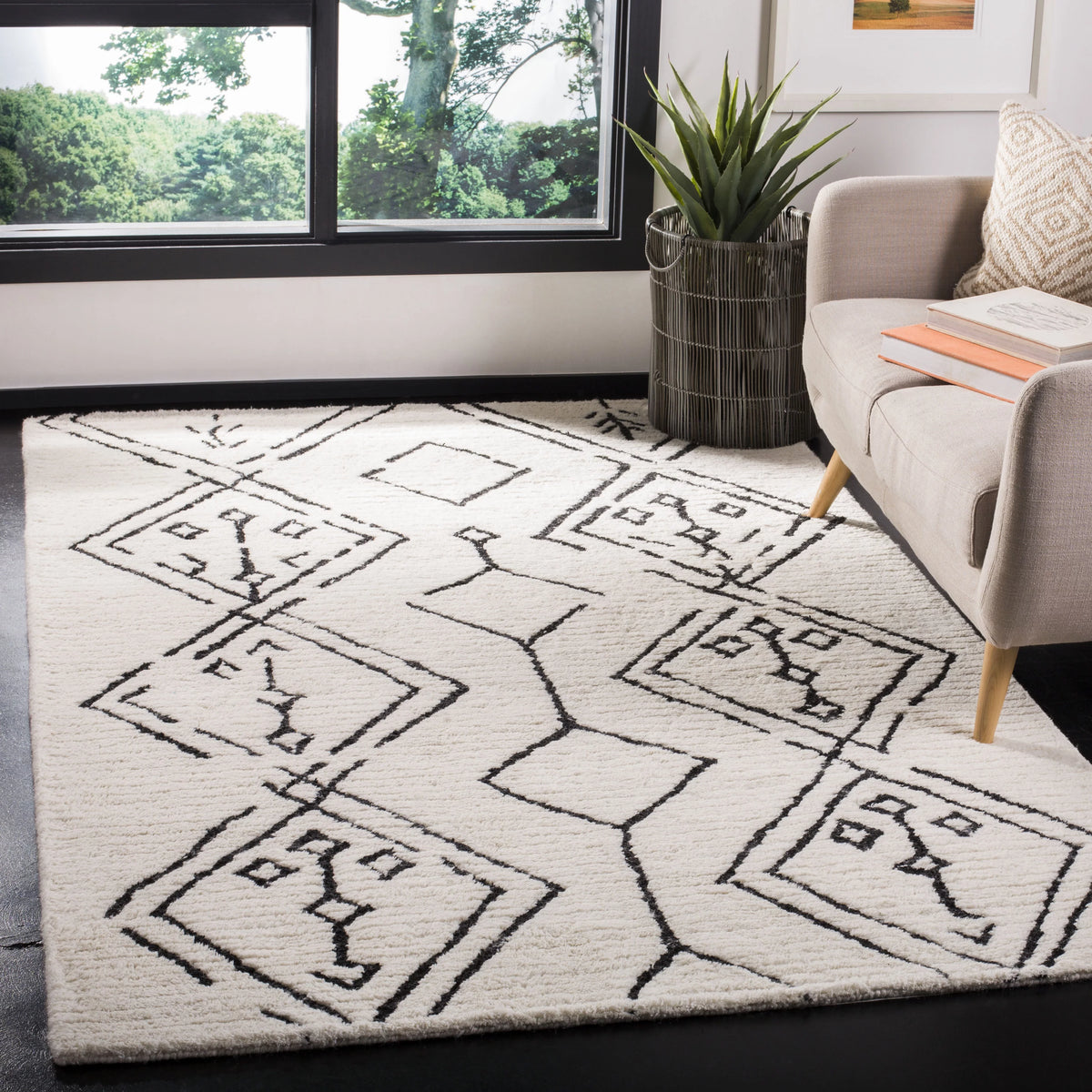 Shag Abstract Moroccan Area Rug or Runner C8964