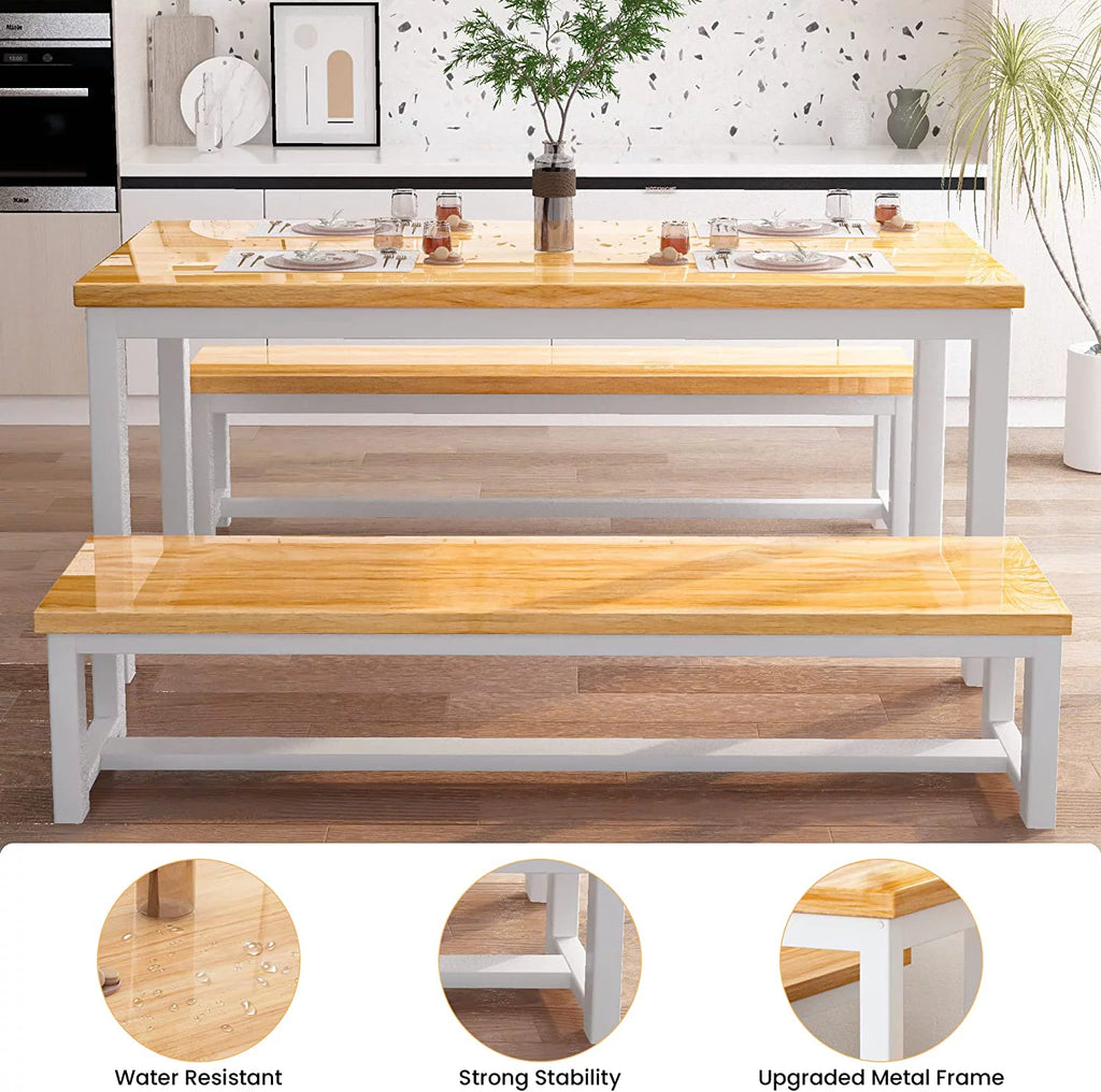 Dining Room Table Set with 2 Benches U791