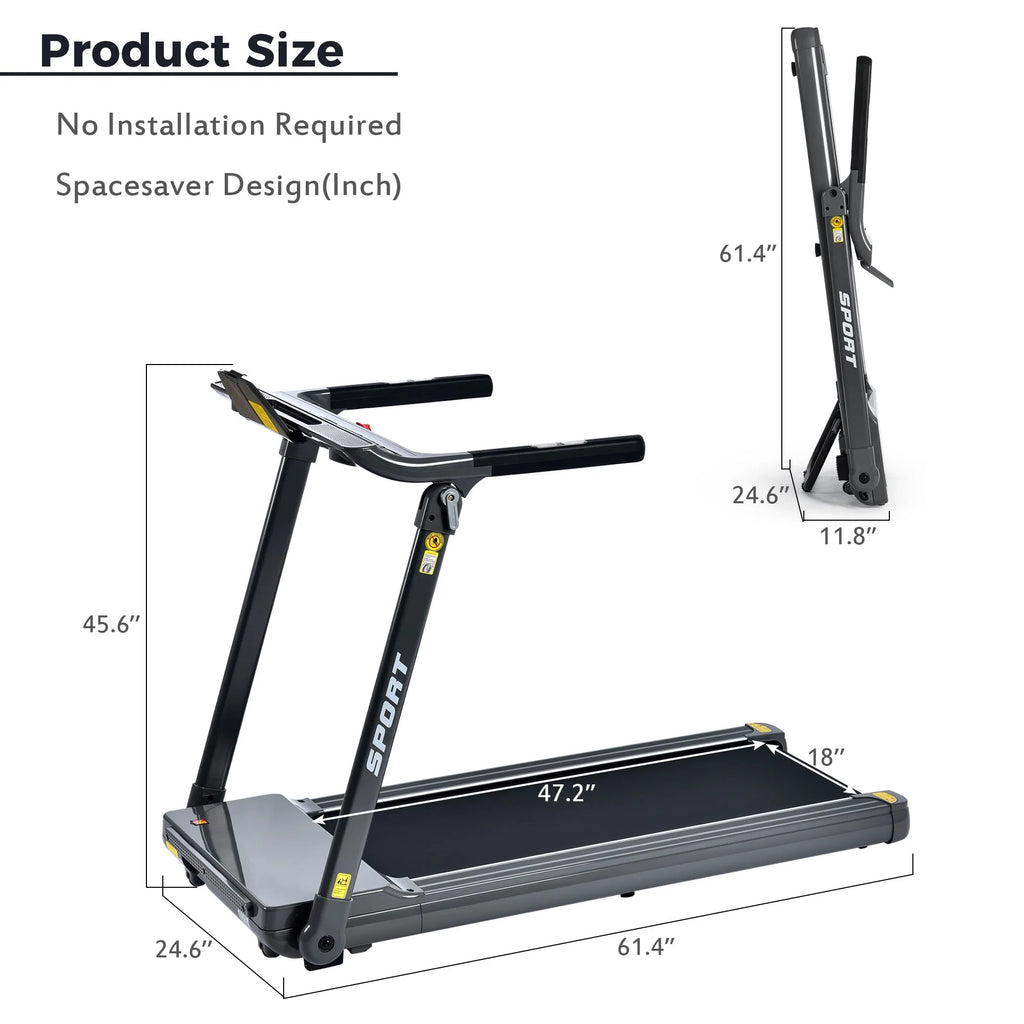 Folding Treadmill with 330lb Capacity, 3.5 Hp L5812