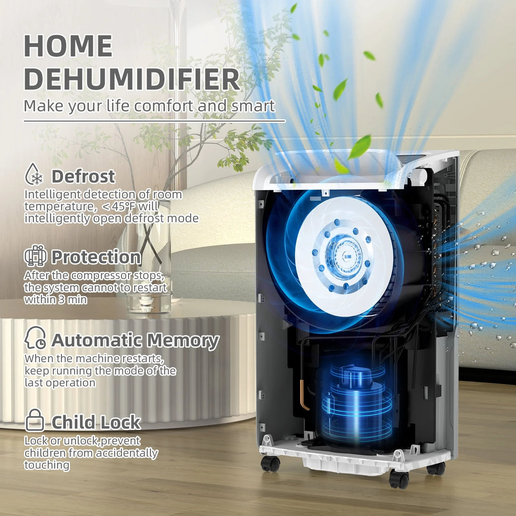 70 Pints 4,500 Sq. Ft. Dehumidifier with Drain Hose Y454
