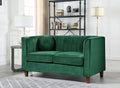 Green Velvet Rolled Arm Loveseat B374078