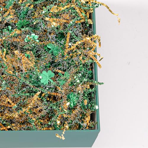 8.8oz Christmas Metallic Red Green Paper Shred T62852