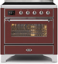 Burgundy 36 Induction Range with Electric Oven F408