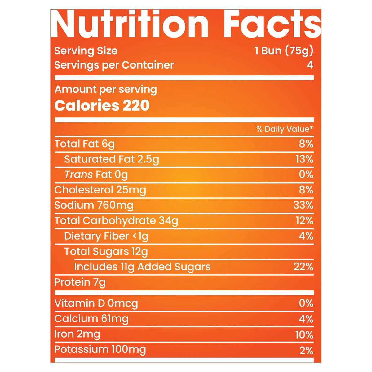 Pretzel Hamburger Buns, 4 Count, 10.5 oz P75325
